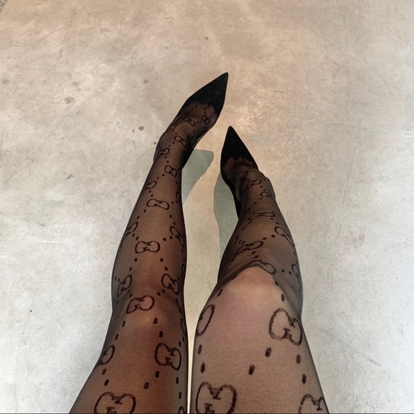NWT Sheer Printed Nylons/Tights, like Gucci - Picture 4 of 4